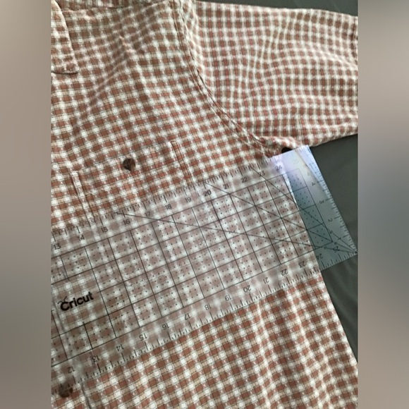 Woolrich Mens s/s button down size LT orange plaid cotton excellent condition - Picture 2 of 8
